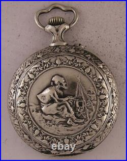 AMAZING CASE 1890's A. BOURG a SAINT GERMAIN-LAVAL Pocket Watch Perfect Serviced