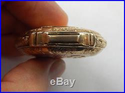 Antique 14k Yellow Gold 3 Color Carved Hunting Case Pocket Watch 1-1/2 60.5 Gra
