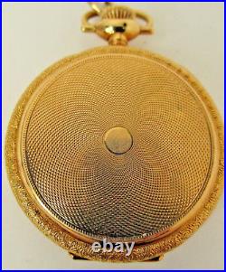 ANTIQUE 14k GOLD ELGIN POCKET WATCH & HUNTER CASE MONO