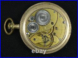 ANTIQUE BACK 1913 ELGIN OPEN FACE 15J POCKET WATCH 49 mm CASE WORKS GOOD