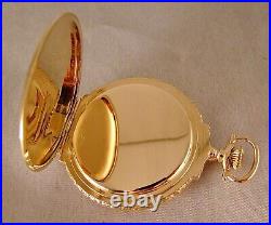 ANTIQUE ELGIN 14k SOLID GOLD BOX HINGE MULTICOLOR 12sHC FANCY DIAL POCKET WATCH