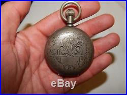 ANTIQUE Elgin National Watch Co Coin Silver Hunting Case Pocket Watch Antique