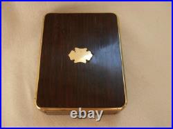 ANTIQUE FRENCH WOOD, MARQUETRY BRASS POCKET WATCH CASE + WATCH, 19th CENTURY