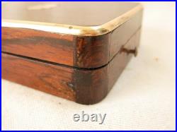 ANTIQUE FRENCH WOOD, MARQUETRY BRASS POCKET WATCH CASE + WATCH, 19th CENTURY