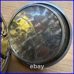 ANTIQUE MONTILIER For KARL OLSON KARLSTAD SWEDEN Nickel Case Pocket Watch