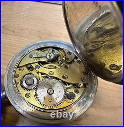 ANTIQUE MONTILIER For KARL OLSON KARLSTAD SWEDEN Nickel Case Pocket Watch