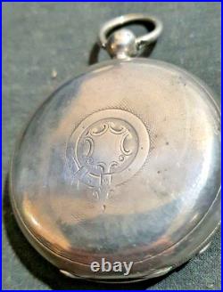 ANTIQUE STERLING SILVER FOB FUSEE POCKET WATCH CASE #133193 BIRMINGHAM W. E 1800s