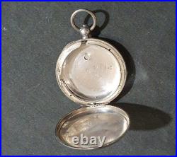 ANTIQUE STERLING SILVER FOB FUSEE POCKET WATCH CASE #133193 BIRMINGHAM W. E 1800s