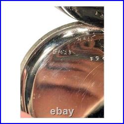 ANTIQUE SWISS GOLIATH ALL NICKEL CASE GIANT POCKET WATCH 2 3/4 inch DIAMETER