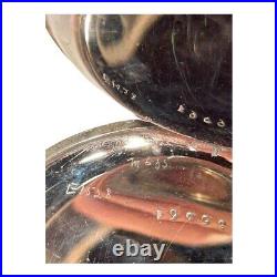 ANTIQUE SWISS GOLIATH ALL NICKEL CASE GIANT POCKET WATCH 2 3/4 inch DIAMETER