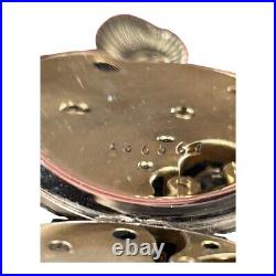 ANTIQUE SWISS GOLIATH ALL NICKEL CASE GIANT POCKET WATCH 2 3/4 inch DIAMETER