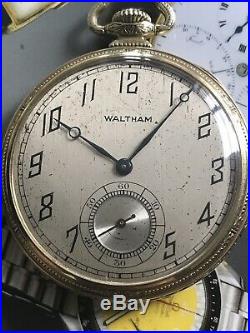 ANTIQUE WALTHAM POCKET WATCH 17jewels Gold Filled Rare Case And Dial