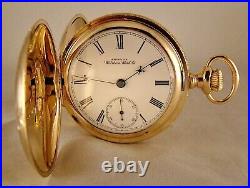 ANTIQUE WALTHAM P. S. BARTLETT 17j 10k GOLD FILLED HUNTER CASE 18s POCKET WATCH