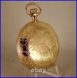 ANTIQUE WALTHAM P. S. BARTLETT 17j 10k GOLD FILLED HUNTER CASE 18s POCKET WATCH