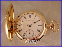 ANTIQUE WALTHAM P. S. BARTLETT 17j 10k GOLD FILLED HUNTER CASE 18s POCKET WATCH