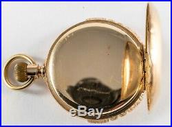 ANTIQUE WALTHAM SEASIDE 14K Solid Gold HUNTING CASE 6 SIZE POCKET WATCH C 1898