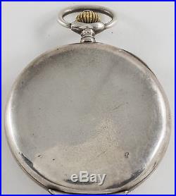 Art Nouveau Lady Ulysse Nardin Silver Full Hunter Case Pocket Watch 1918