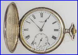 Art Nouveau Lady Ulysse Nardin Silver Full Hunter Case Pocket Watch 1918