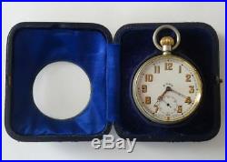A Good Antique Large Eight Day Goliath Swiss Pocket Watch & Travel Case, 8 Day