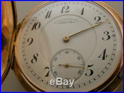 A. Lange & Sohne Glashutte Vintage 27 Size 14K Rose Hunting Case Pocket Watch