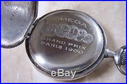 A SILVER CASED OMEGA MANUAL WIND POCKET WATCH c. 1914 NEED A SERVICE