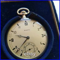 A Stunning & Rare Vintage 1930's Mens Rolex Pocket Watch Solid Silver Gwo Cased