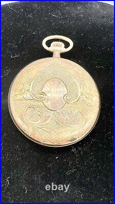 Alert Warranted Open Face Gold Filled Antique Pocket Watch Case Filigree