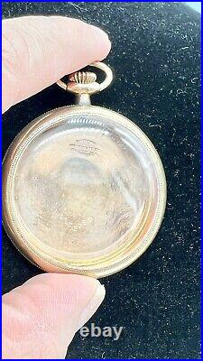 Alert Warranted Open Face Gold Filled Antique Pocket Watch Case Filigree