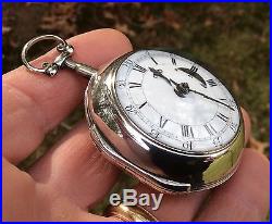 Amazing 1780 English Verge Fusee Silver Pair Case Pocket Watch James Rowe London