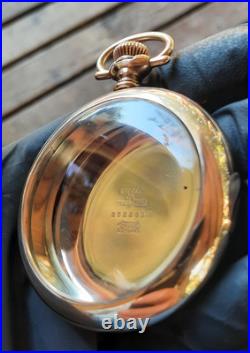 Amercan Q 18s 25yr 14k Gold Filled Crescent Case Video Good Case (lotsa Gold!)