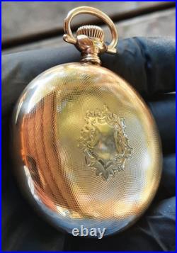 Amercan Q 18s 25yr 14k Gold Filled Crescent Case Video Good Case (lotsa Gold!)