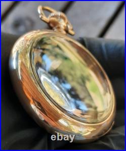 Amercan Q 18s 25yr 14k Gold Filled Crescent Case Video Good Case (lotsa Gold!)