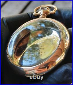 Amercan Q 18s 25yr 14k Gold Filled Crescent Case Video Good Case (lotsa Gold!)