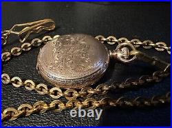 American G. F Hunter Case size 0 Pocket watch with chain 1901