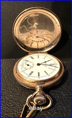 American G. F Hunter Case size 0 Pocket watch with chain 1901