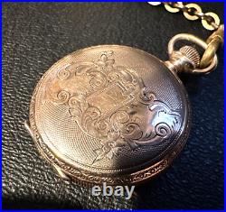 American G. F Hunter Case size 0 Pocket watch with chain 1901