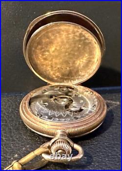 American G. F Hunter Case size 0 Pocket watch with chain 1901