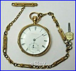 American Watch Co. Waltham Ps Bartlett Model 1857 18s Pocket Watch 14k Ladd Case