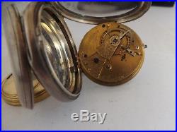 An antique hallmarked silver cased fusee pocket watch -bell of accrington