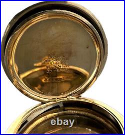 Antique 0S Illinois Guilloche & Flowers Hunter Pocket Watch Case Gold Filled