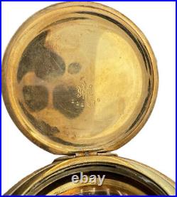 Antique 10 Size Crescent Hunter Pocket Watch Case Gold Filled Fancy Engraved