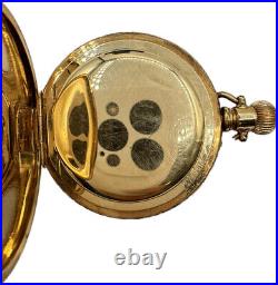 Antique 10 Size Crescent Hunter Pocket Watch Case Gold Filled Fancy Engraved