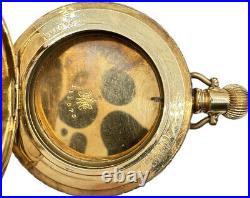 Antique 10 Size Crescent Hunter Pocket Watch Case Gold Filled Fancy Engraved
