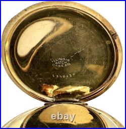 Antique 12S Waltham S. A. G. 1926 Engraving Hunter Pocket Watch Case 14k GF USA