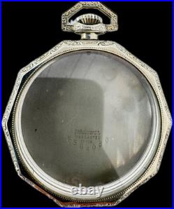 Antique 12s Wadsworth Open Face Pocket Watch Case 25 Year White GF Octagonal