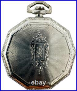 Antique 12s Wadsworth Open Face Pocket Watch Case 25 Year White GF Octagonal