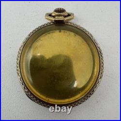 Antique 12s Wadsworth Pilot Open Face Pocket Watch Case Gold Filled Two Tone