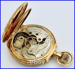 Antique 14K Tri Color Gold Elgin Pocket Watch Hunter Case 15 Jewel 6s