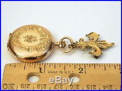 Antique 14K Yellow Gold Louis Grisel Pocket Watch Double Hunter Case Not Scrap