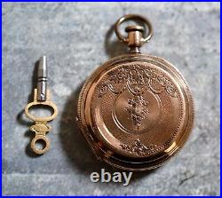Antique 14 Karat Yellow Gold Ami Richard Locle Hunting Case Pocket Watch Swiss